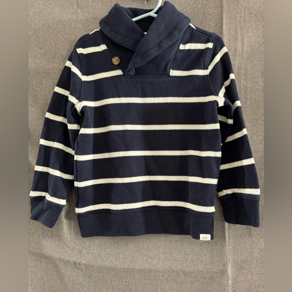 GAP Boys Navy & Cream Striped Sweater